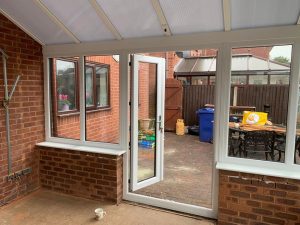 Edwardian conservatory doors opening