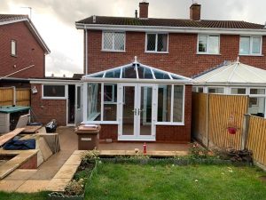 Edwardian conservatory shot from a back garden