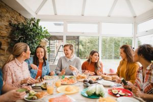 A group of woman enjoying lunch in a Conservatory in Stafford